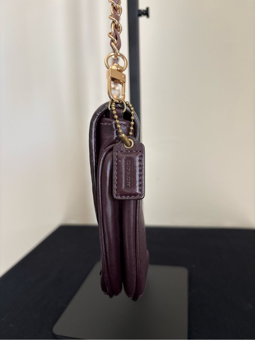 Coach Kristin Plum Purple Leather Crossbody Bag w/ Gold Hardware & Hangtag Y2K - Picture 5 of 5